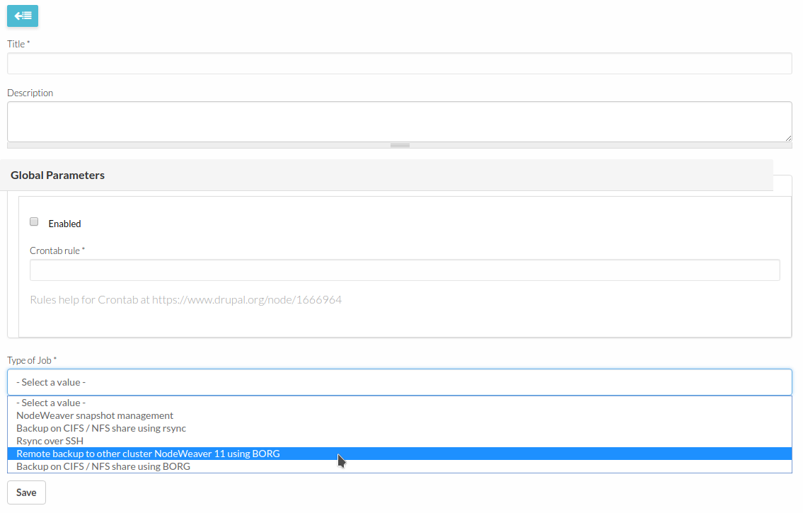The NodeWeaver backup engine