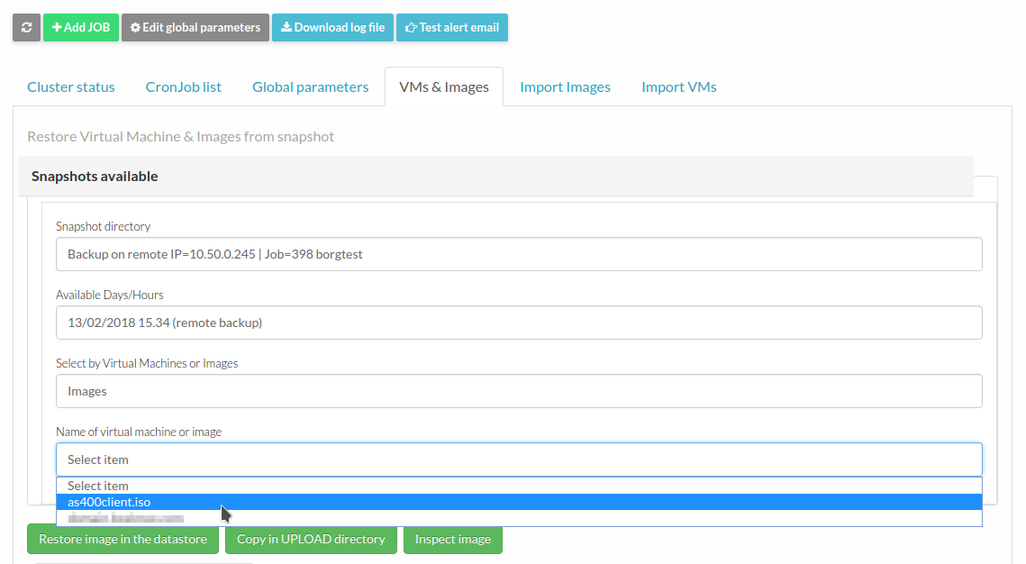 NodeWeaver backup recovery and image explore