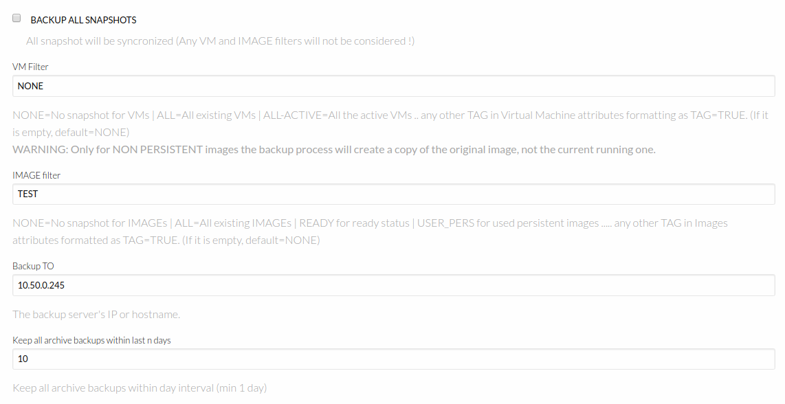 The new NodeWeaver snapshot and backup scheduler